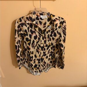 Never Fully Dressed Leopard Print Button-Up Shirt
